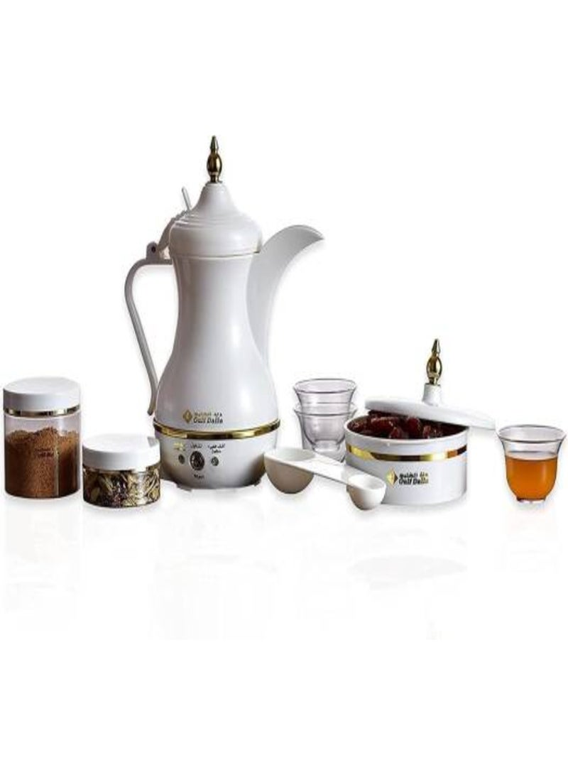 Gulf Dalla Electric Arabic Coffee Maker Set With Travel Bag, 400ml Capacity, 850W Power, Storage Containers And Cups, White GA-C94841 - Image 2
